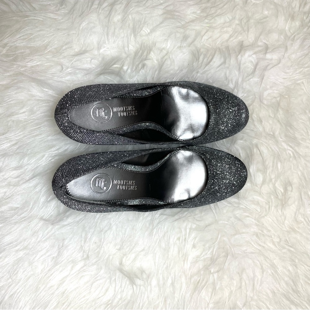 Sparkling Pewter Silver Glitter Pumps Metallic High Heel Party Shoes Formal NIB - Picture 6 of 10